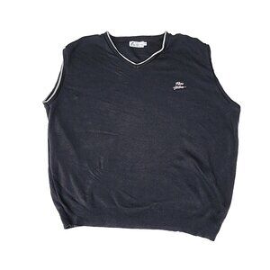 Haley Golf Black 100% Cotton With Reno Hilton Embroidered Logo Sz L Knit Vest